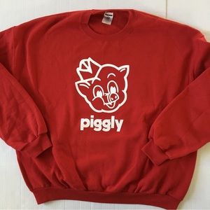 Vintage Piggly Wiggly Red Pullover Sweatshirt Size 2XL Jerzees